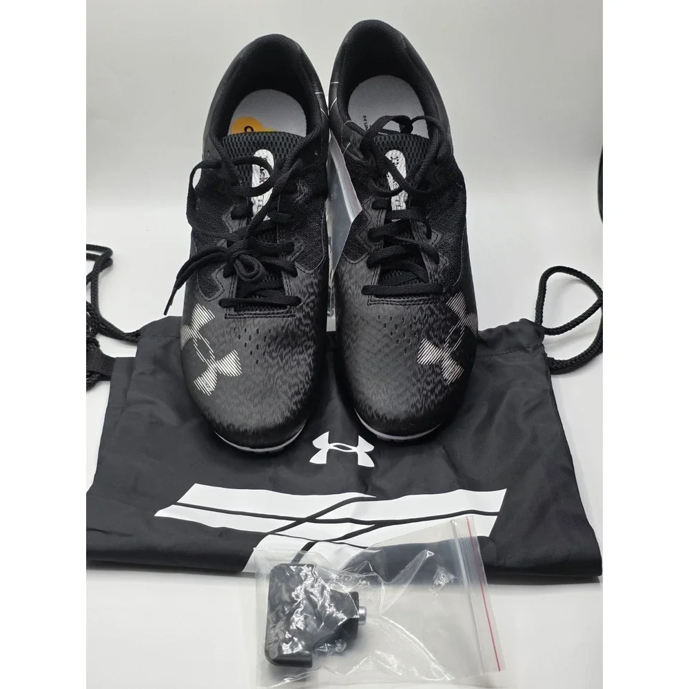 Under Armour UA Kick Sprint 4 Track Spikes Black/Gray Men's 13‎  / Women's 14.5